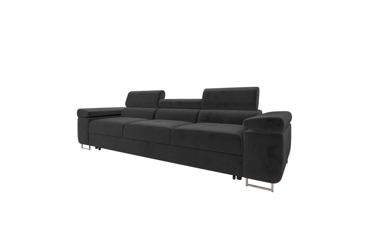 Gabina Bäddsoffa 3-sits i Plysch - Svart
