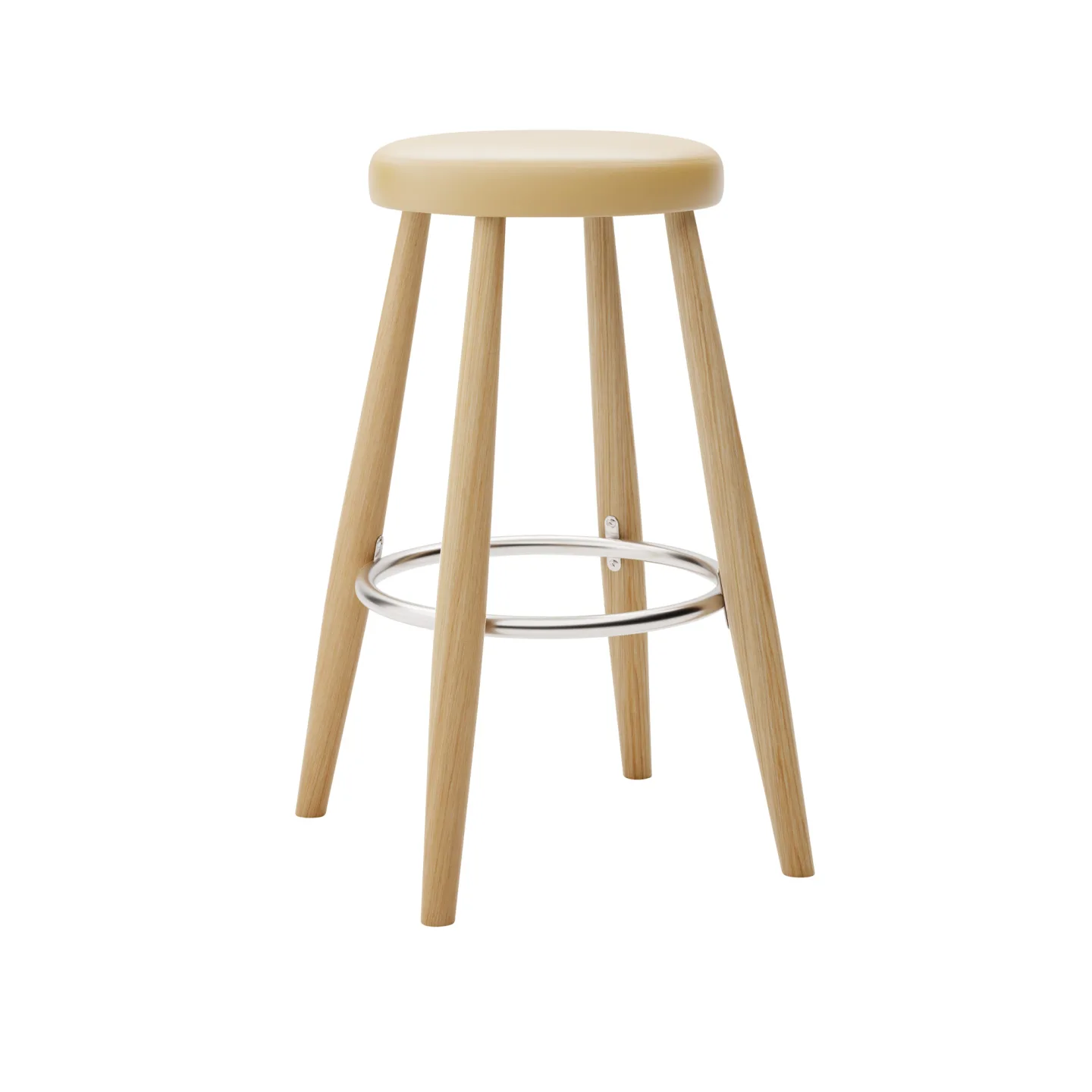 Carl Hansen - CH58 Low Stool, Oljad Ek, Lädergrupp B Thor - 325 - Barstolar - Hans J. Wegner - Träfärgad - Läder/Metall/Trä