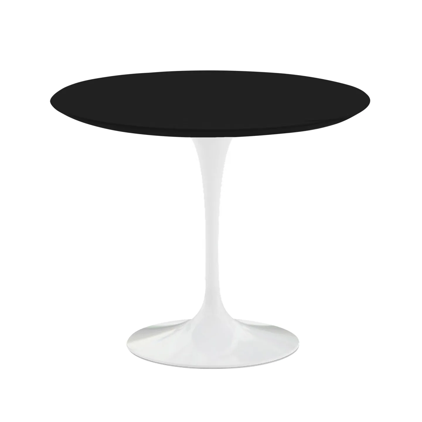 Knoll - Saarinen Round Table - Matbord, Ø 91 cm, Vitt underrede, skiva i Svart laminat - Matbord - Eero Saarinen