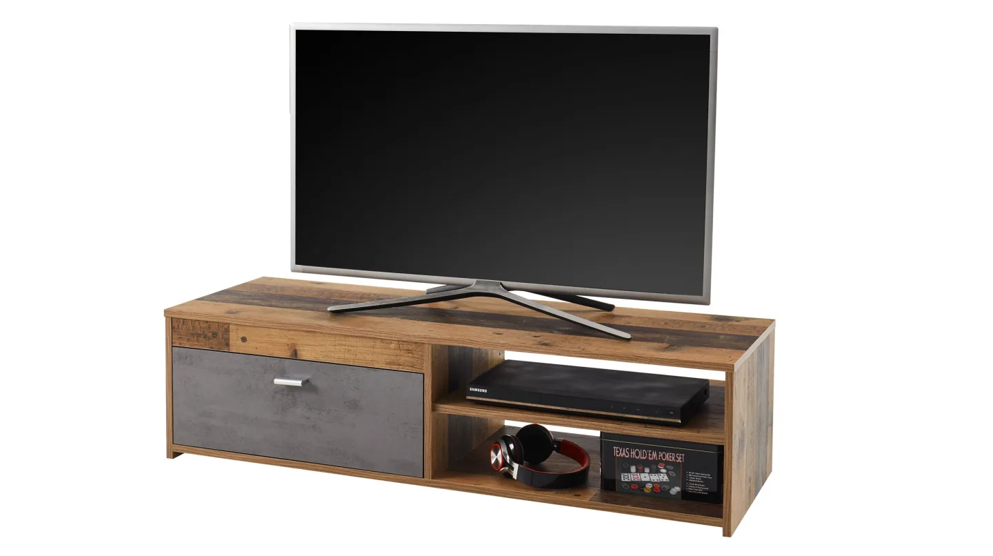 TV - Lowboard Old Style - grau 120 cm TV-Board - GEMMA