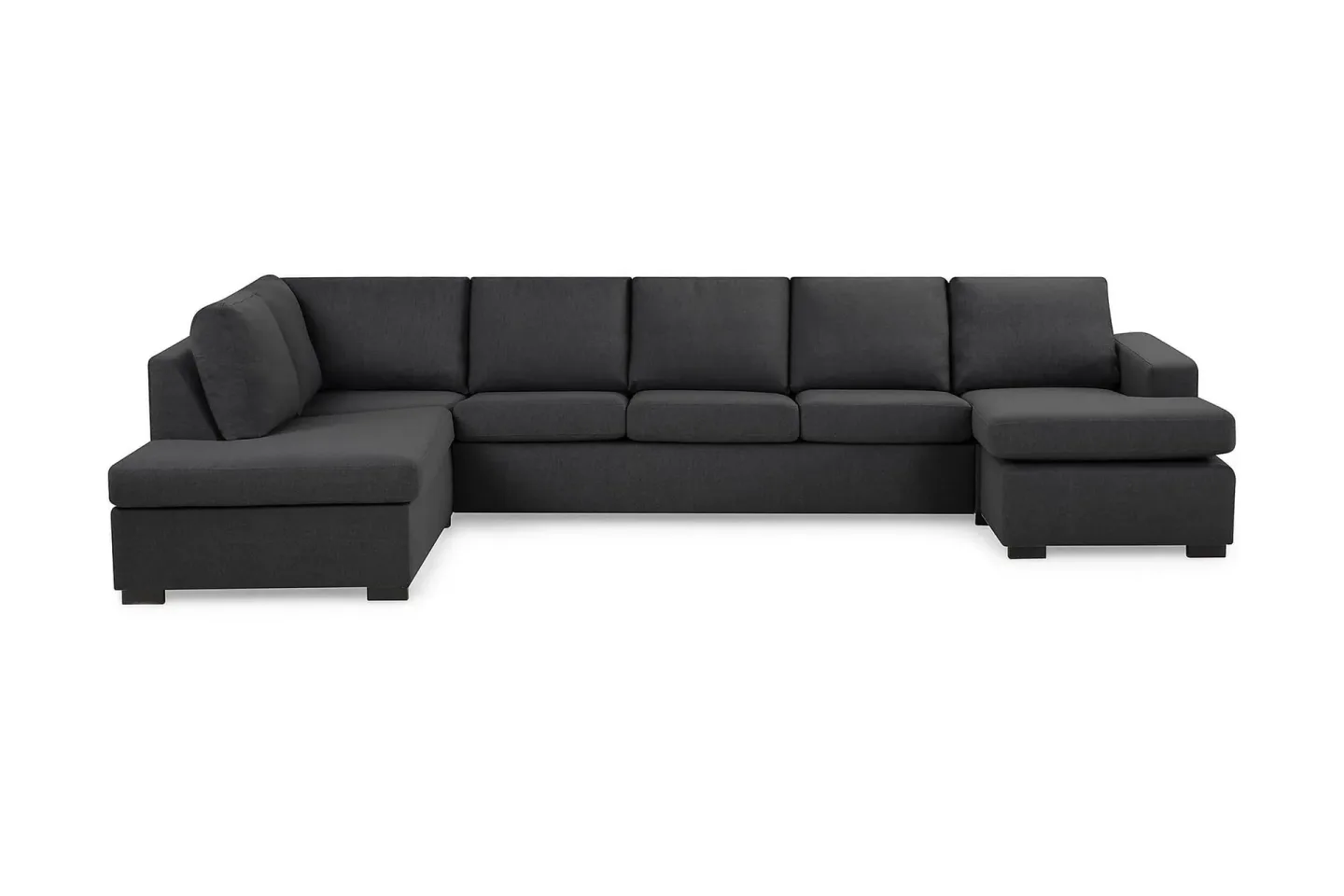 Crazy 5-sits Vänstervänd U-formad X-Large Soffa med Divan och Schäslong i Tyg - Mörkgrå