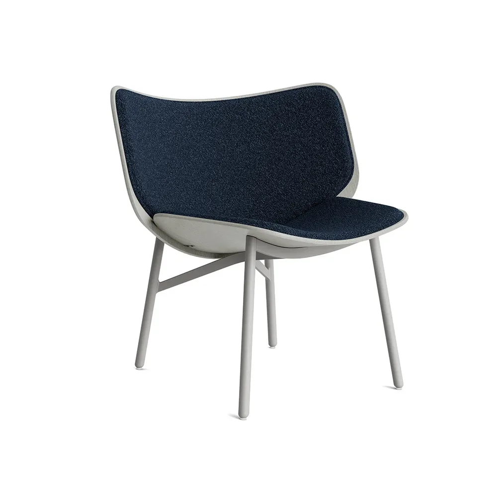 HAY Dapper Loungesessel Flamiber J4 dark blue-dusty grey Eiche-graues Gestell