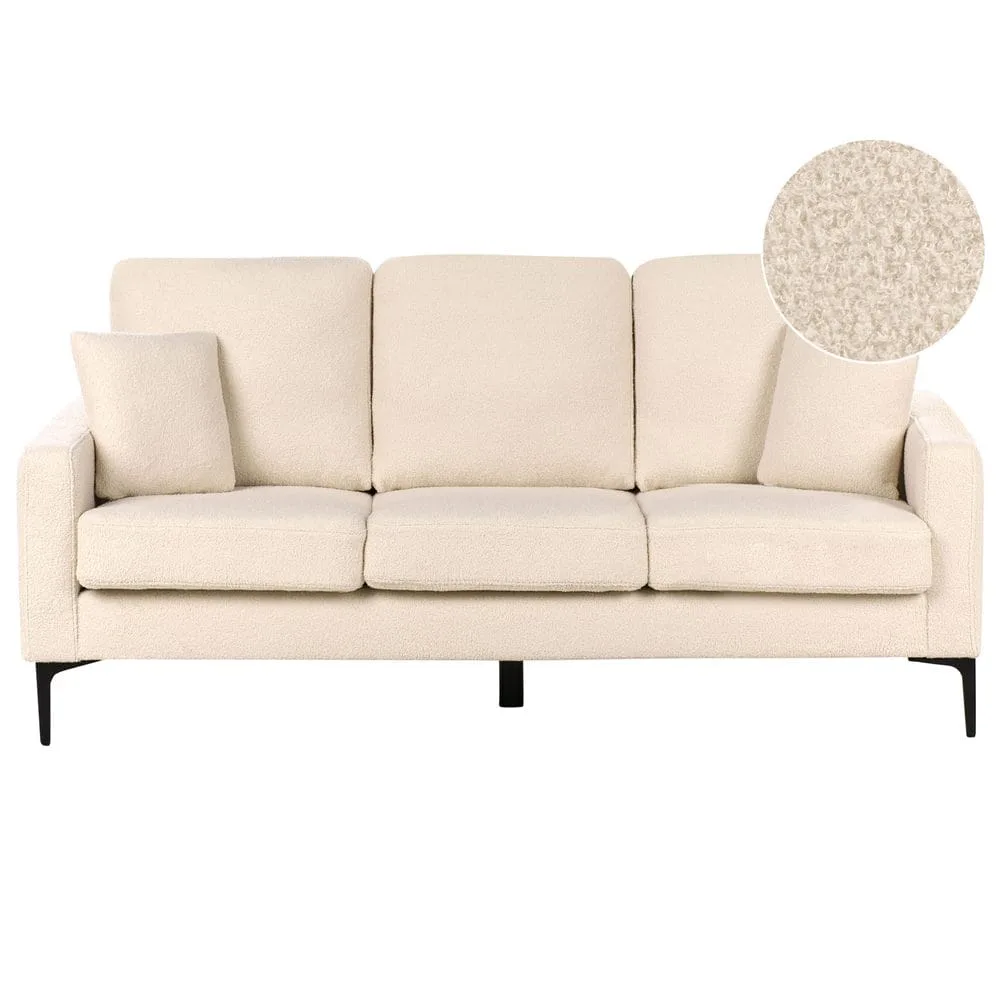 3-sits soffa Gavle - Beige, svart/Bouclé