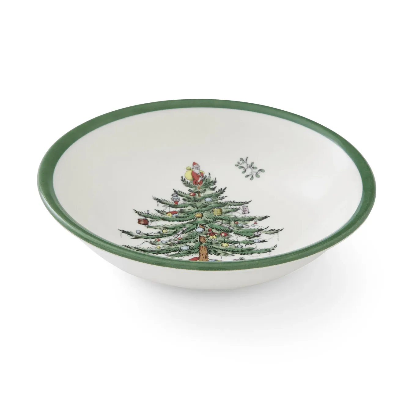 Spode Christmas Tree frukostskål White-green-red, 15 cm