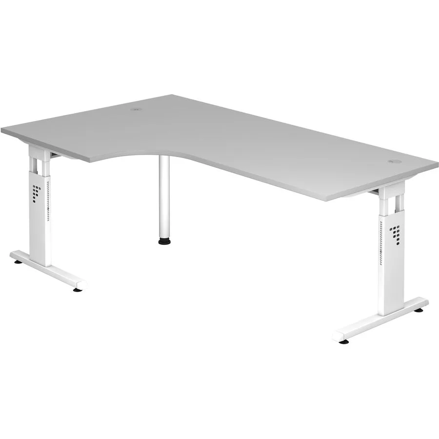 Schreibtisch Office Grau Holz 200 cm - Material: Holzwerkstoff