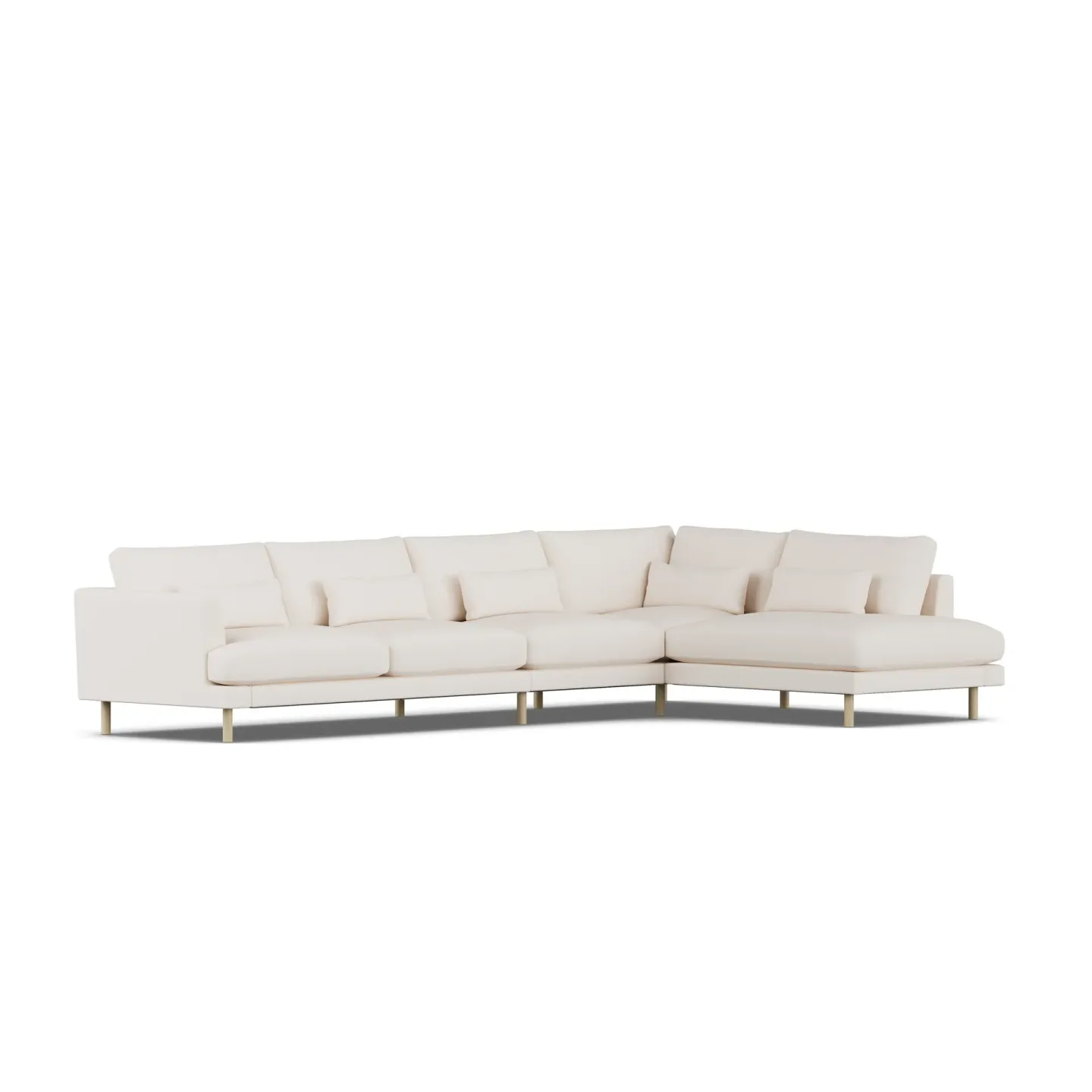 1898 Bredhult soffa Caleido Beige 9600-vitoljad ek, 4-sits B1