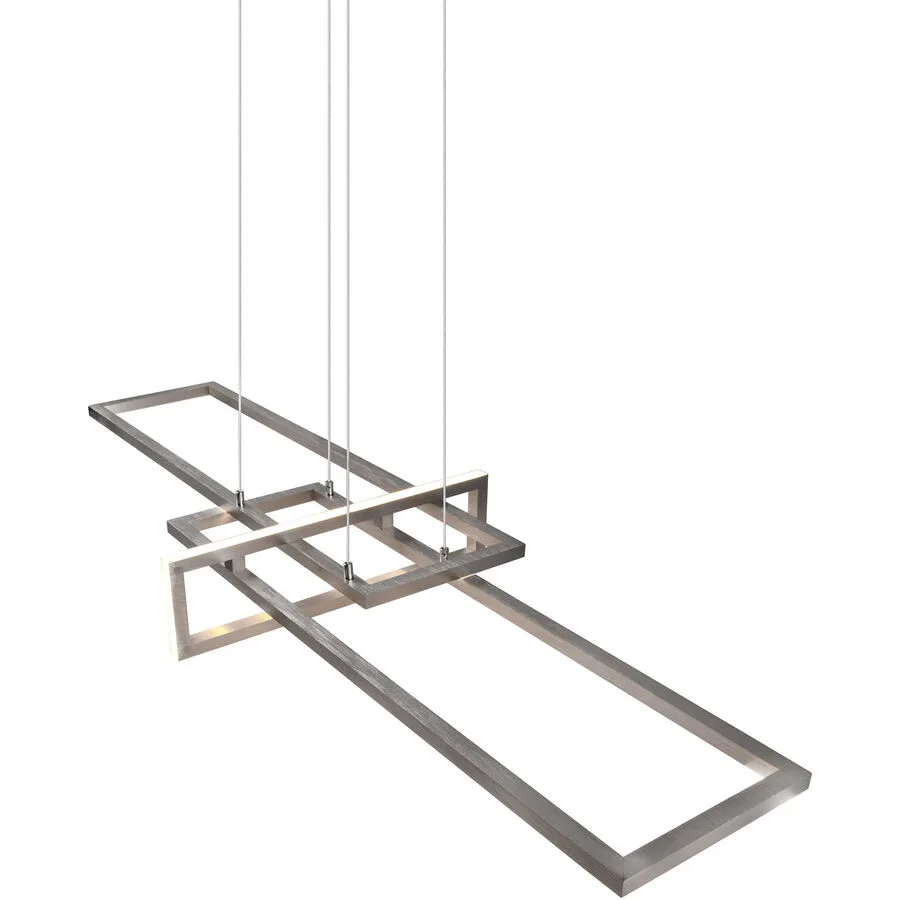 Pendellampe Cecile Grau Metall 110 cm 150 cm - Farbe: Nickel matt - LED - Lichtfarbe: Warmweiss - LED Energiesparlampen