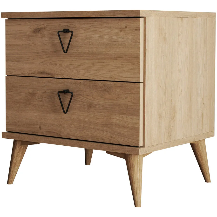 Nachttisch Uyumak eiche Melaminbeschichtete Spanplatte B 52 cm H 55.1 cm