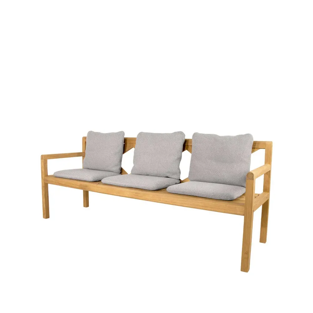 Cane-line Grace 3-sits bänk Light grey, teak