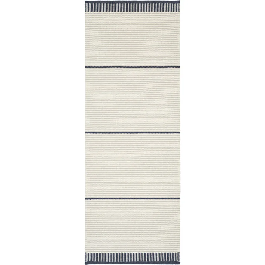 HORREDSMATTAN Teppich Solvik blau Streifen Wolle/Polyester 75 x 350 cm