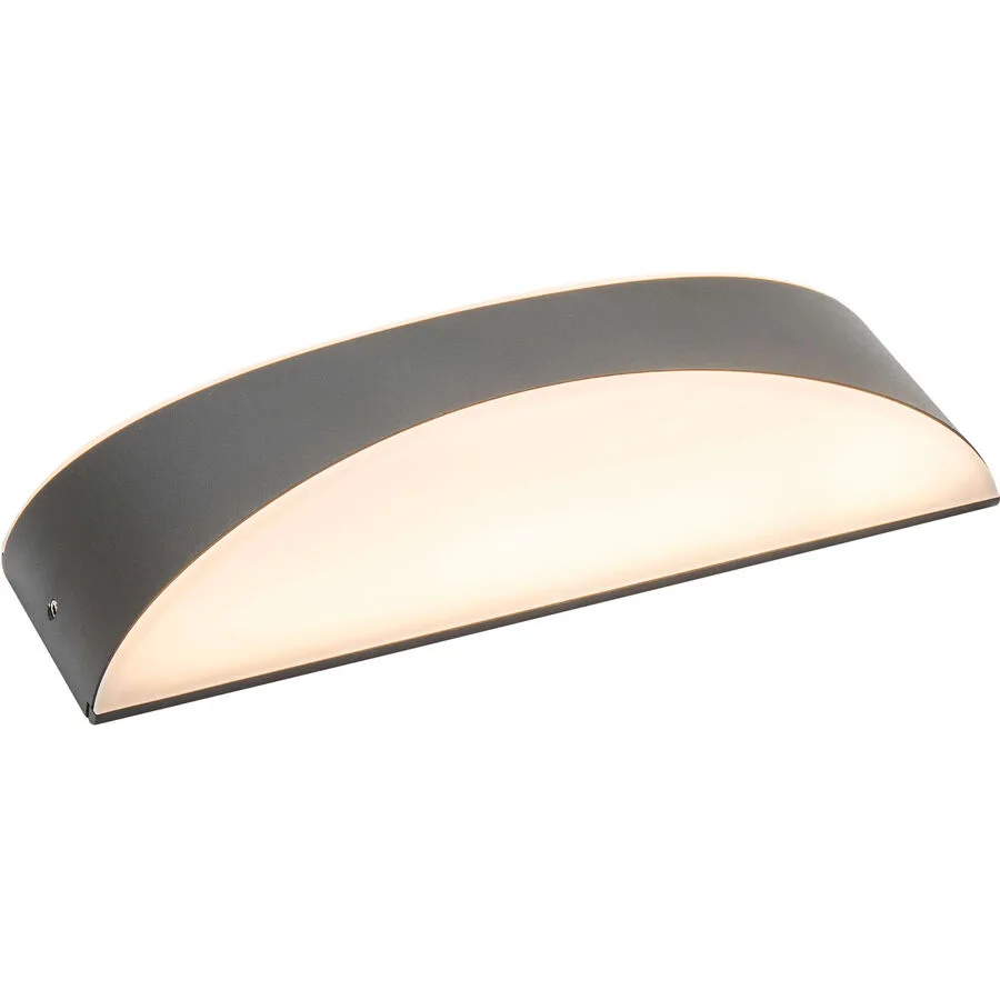 Wandlampe aussen Howard Grau/Weiss Aluminium 7 cm 24 cm - Farbe: anthrazit/weiss - LED - Lichtfarbe: Warmweiss - Material: Aluguss - Wandlampe aussen-