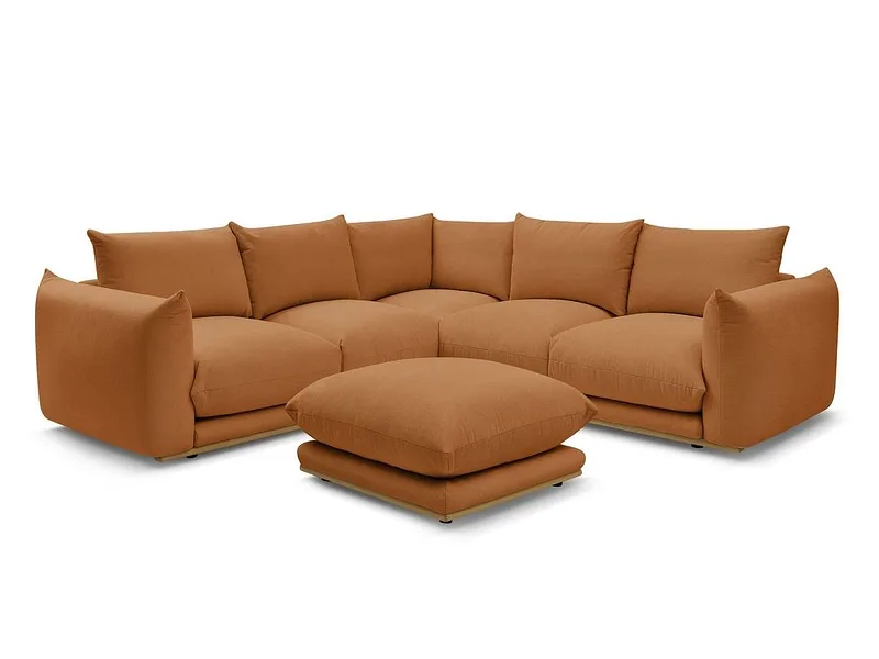 Ecksofa mit Hocker BOBOCHIC ERNEST Stoff orange
