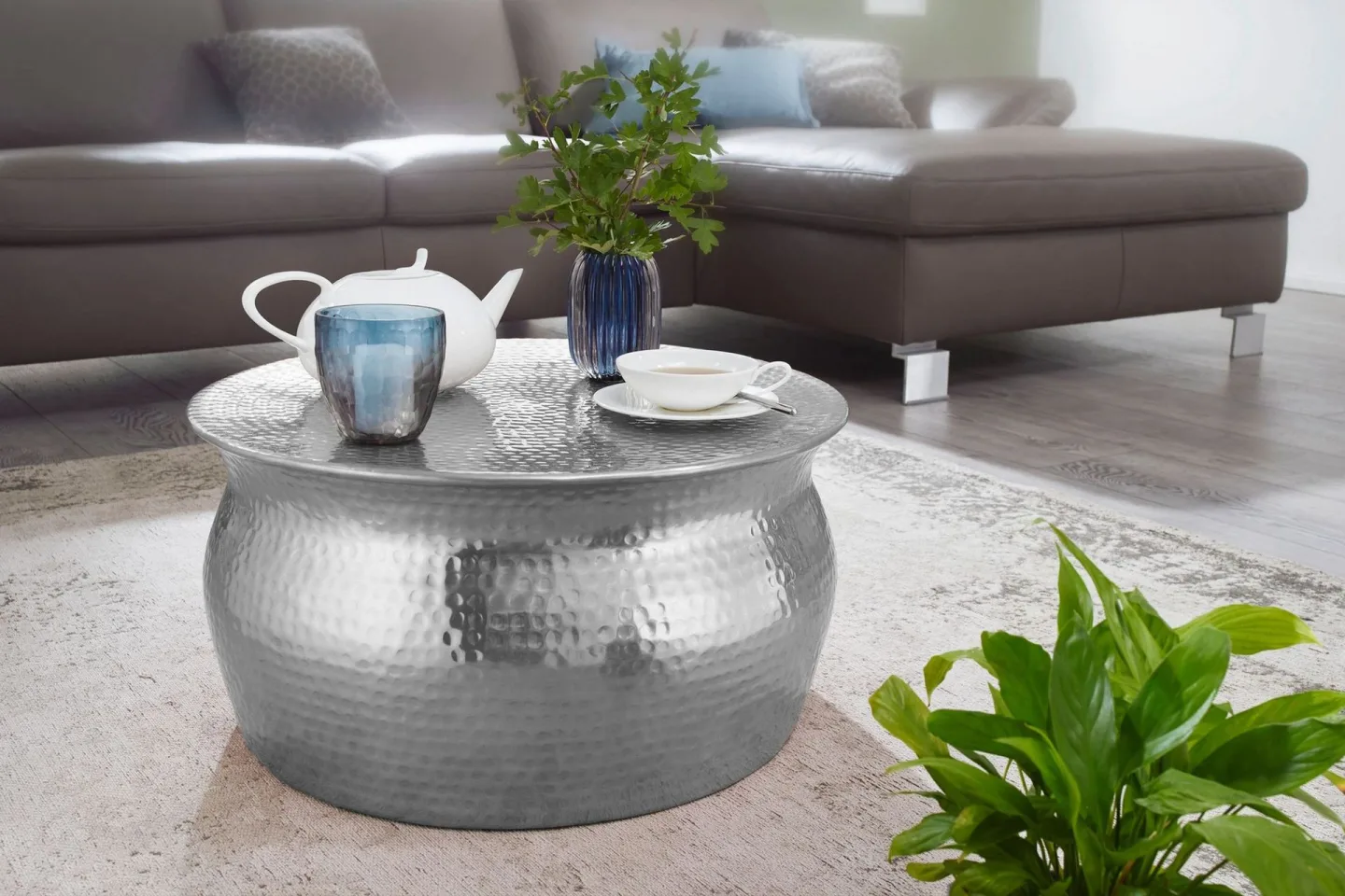 Osagie Soffbord 60 cm Runt - Silver
