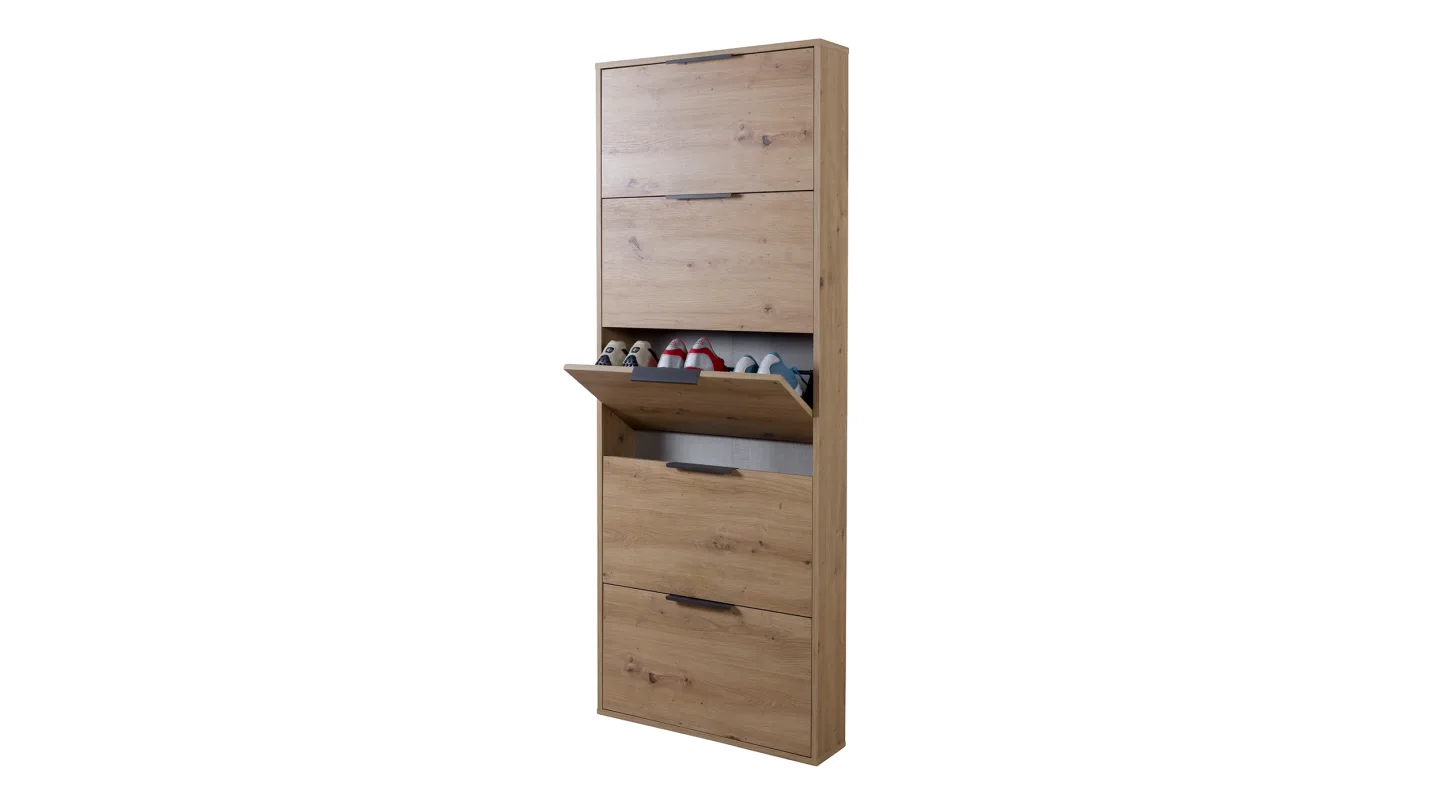 Schuhschrank Artisan Eiche 5-türig 65 x 174 cm - ESPRESSO