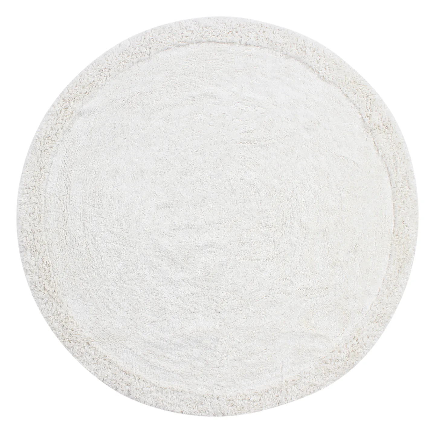 Runde tepper - Ebba Natural Cotton Shaggy (offwhite) (Størrelse: Ø 160 cm)