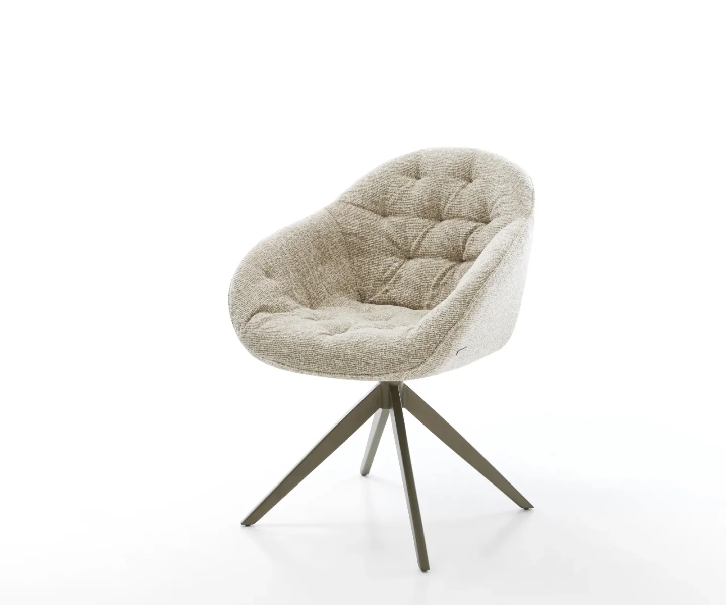 Drehstuhl Gaio-Flex Webstoff Soft Beige Kreuzgestell breit Effektfinish Titan 360° drehbar Wippfunktion