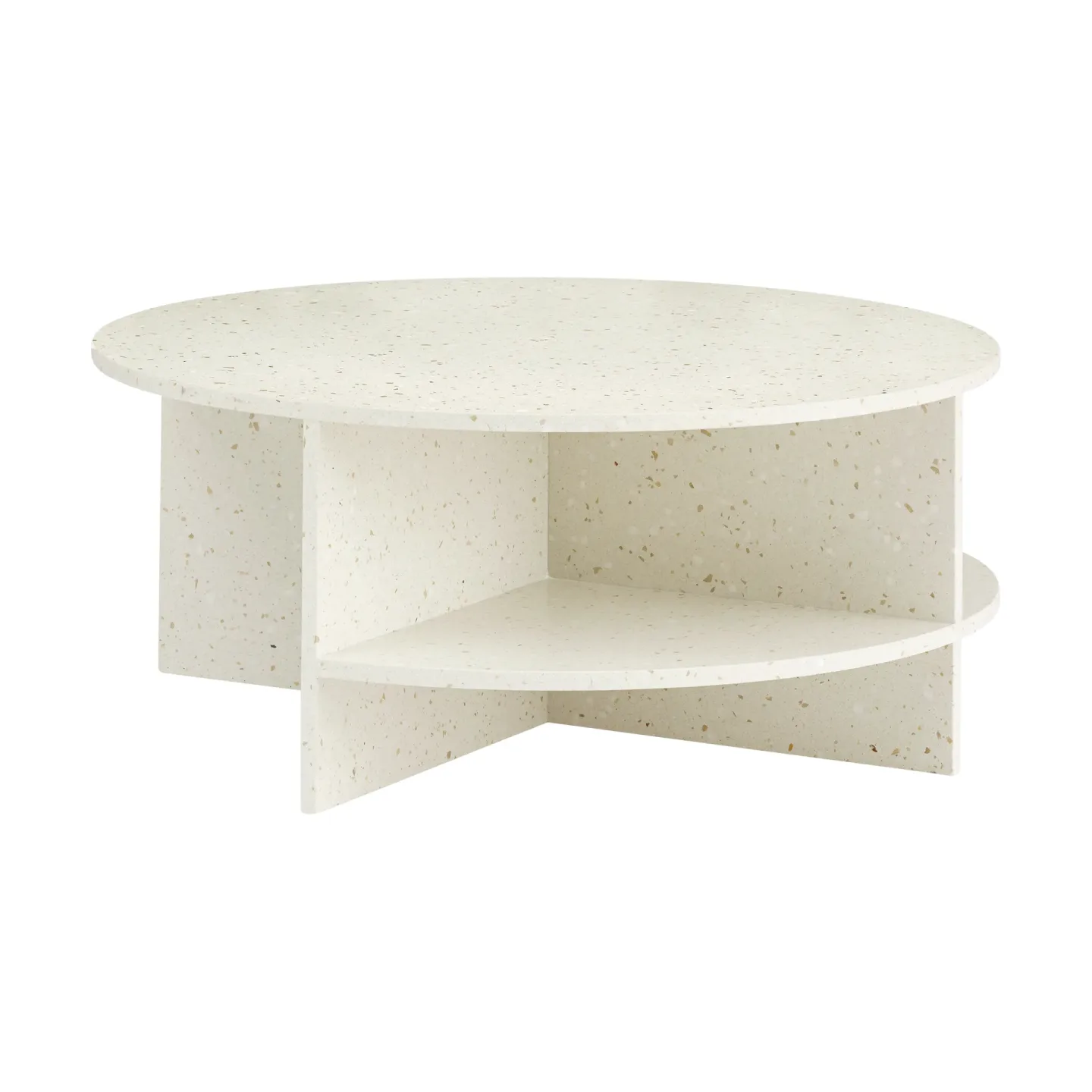 Muuto Halves Couchtisch Off white-terrazzo, Ø85 cm