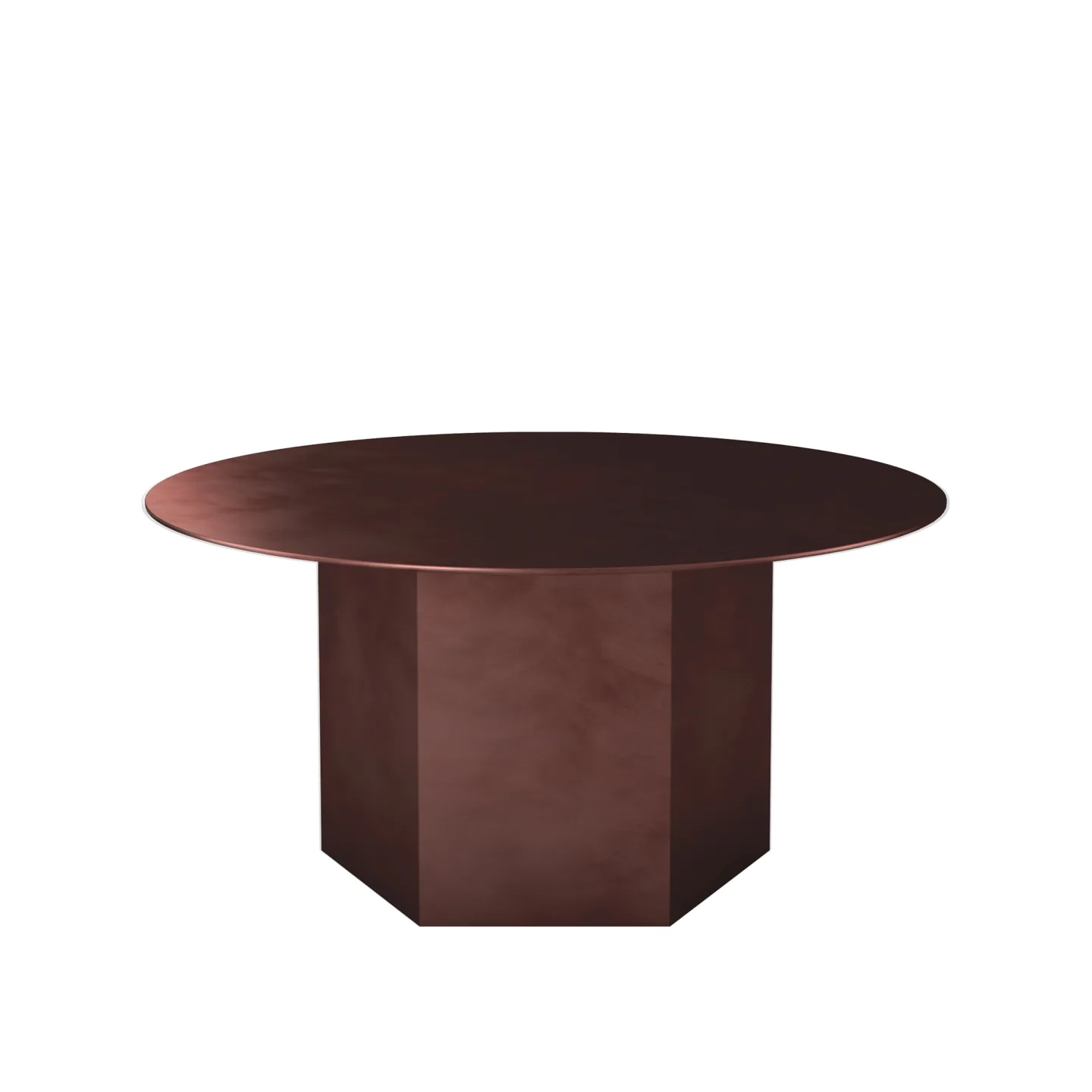 Gubi - Epic Coffee Table Round Ø80 Steel, Earthy Red - Soffbord - GamFratesi - Röd - Metall