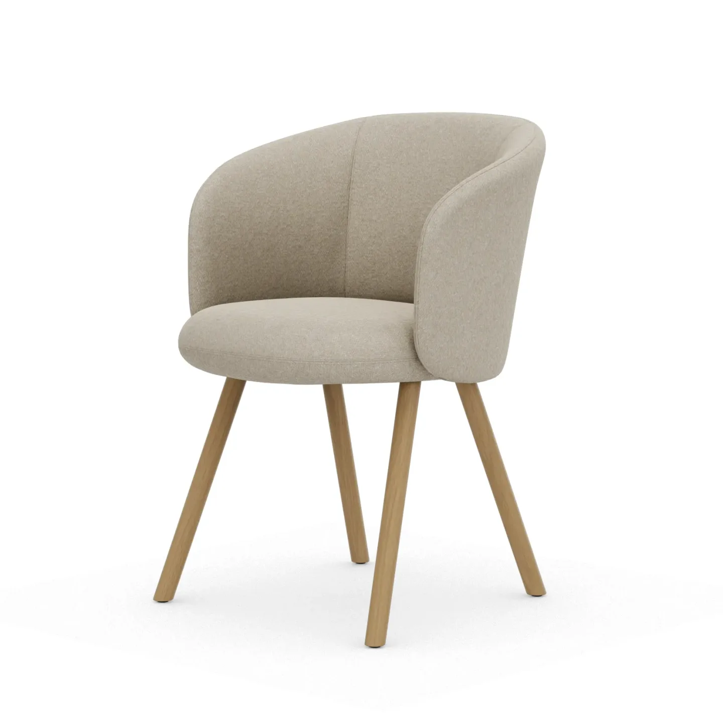 Vitra Mikado karmstol Nubia Cream-pearl-natural oak