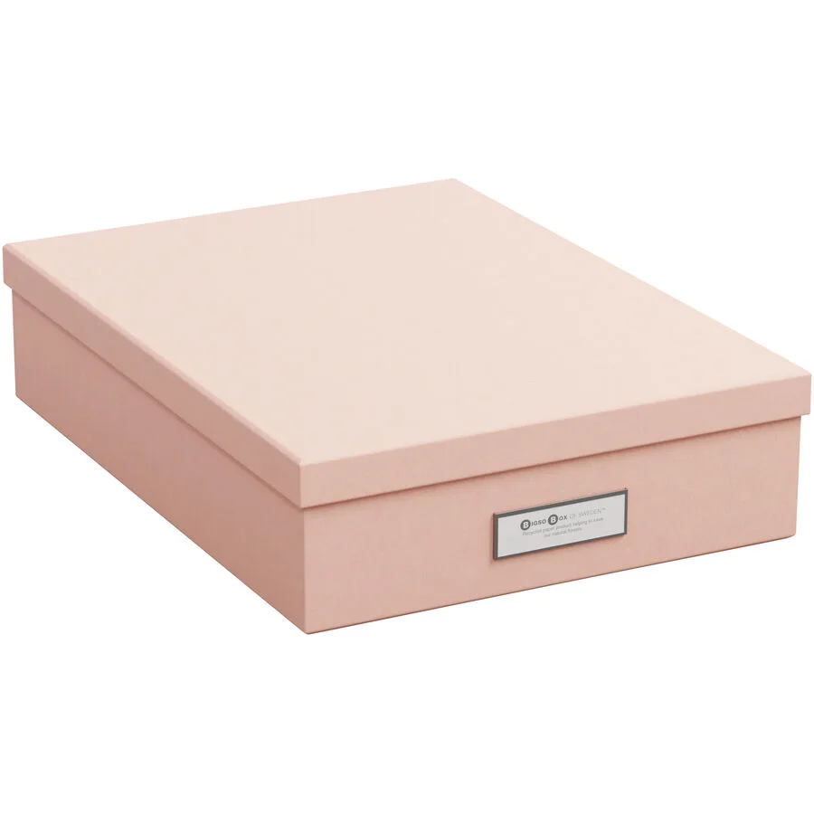 Aufbewahrungsbox Bigso Box dusty pink Papier/Metall B 26 cm H 8.5 cm