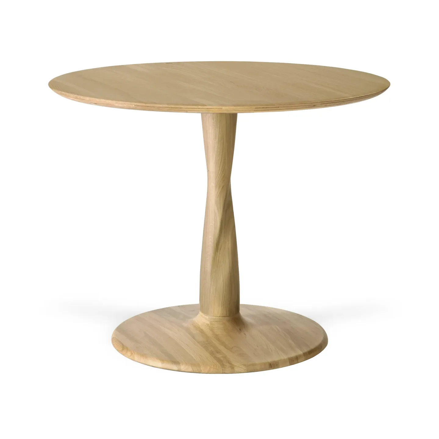 Ethnicraft Torsion matbord Lackerad ek, Ø90x69 cm
