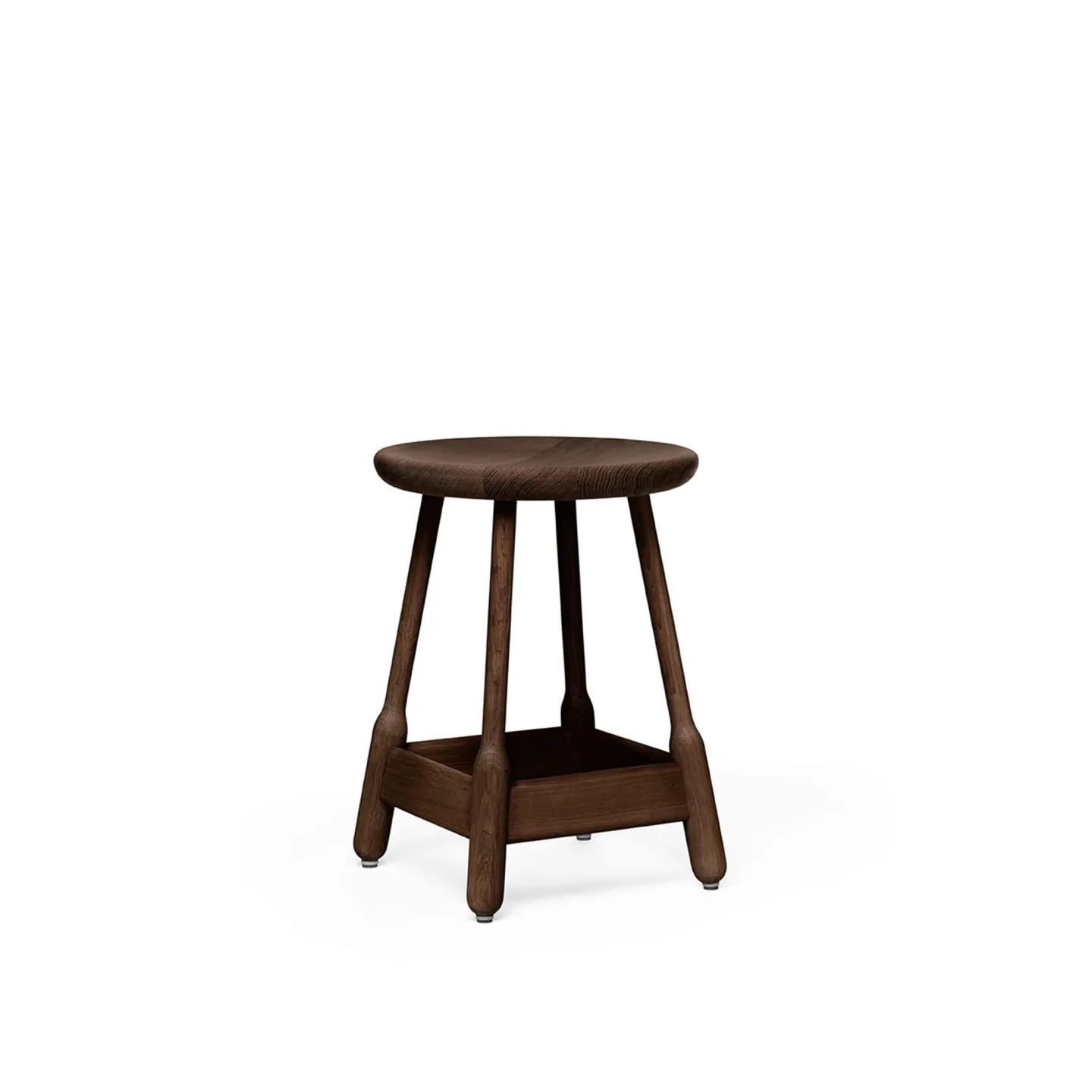Massproductions - Albert Stool - H 500, Walnut Stained Beech, Utan klädsel - Pallar - Chris Martin - Träfärgad - Trä