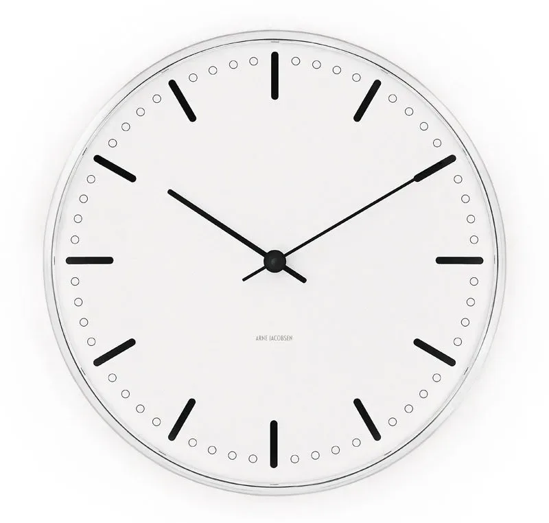 Arne Jacobsen Clocks Arne Jacobsen City Hall klocka Vit, Ø21 cm