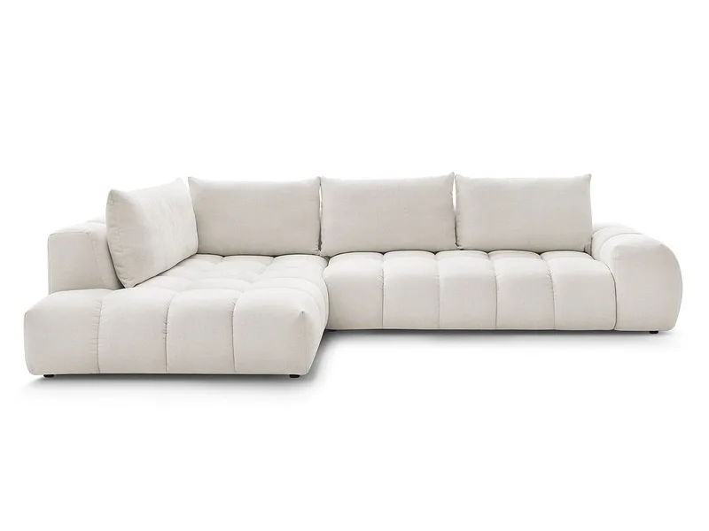 Ecksofa BOBOCHIC EVEREST Stoff mit Textur weiss