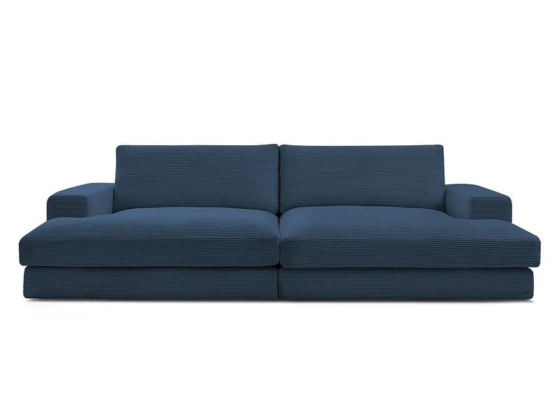 Sofa BOBOCHIC LEONARD Cord-Stoff dunkelblau