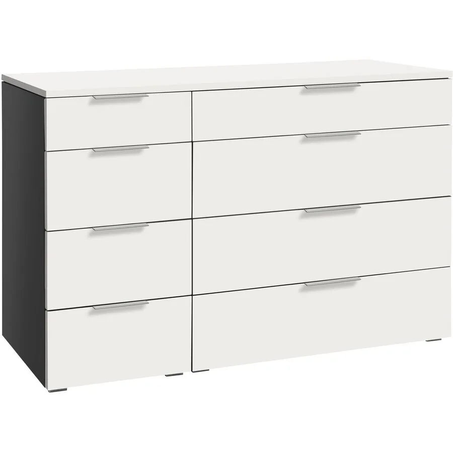 Hasena Kommode Laney Weiss, Anthrazit MDF B 135 H 85 cm