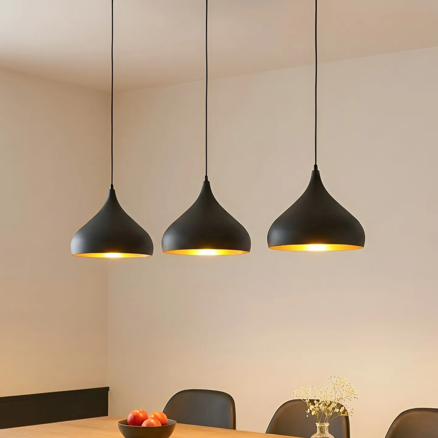Elamira Pendelleuchte Black/Gold - Lindby - Wohnzimmer - Modern - Metall - Mehrflammig