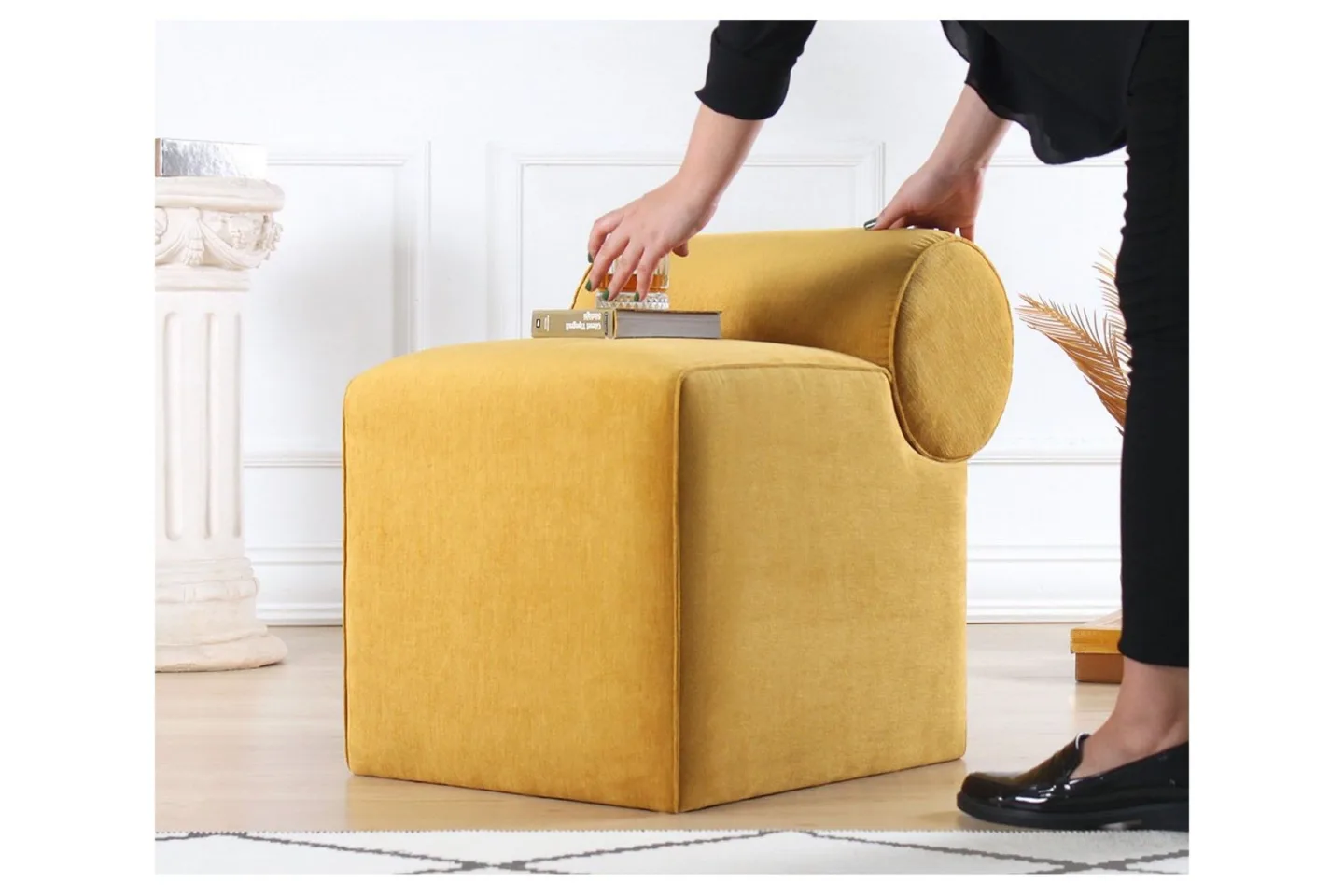 Linburg Sittpuff 45 cm - Gul