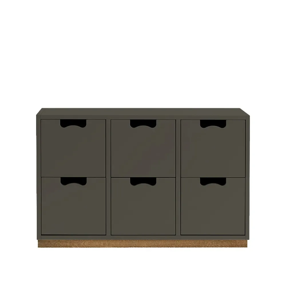 Asplund Snö B2 Kommode Taupe, Eichensockel