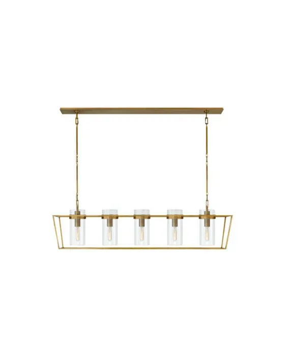 Presidio Large Linear Lantern Antique Brass