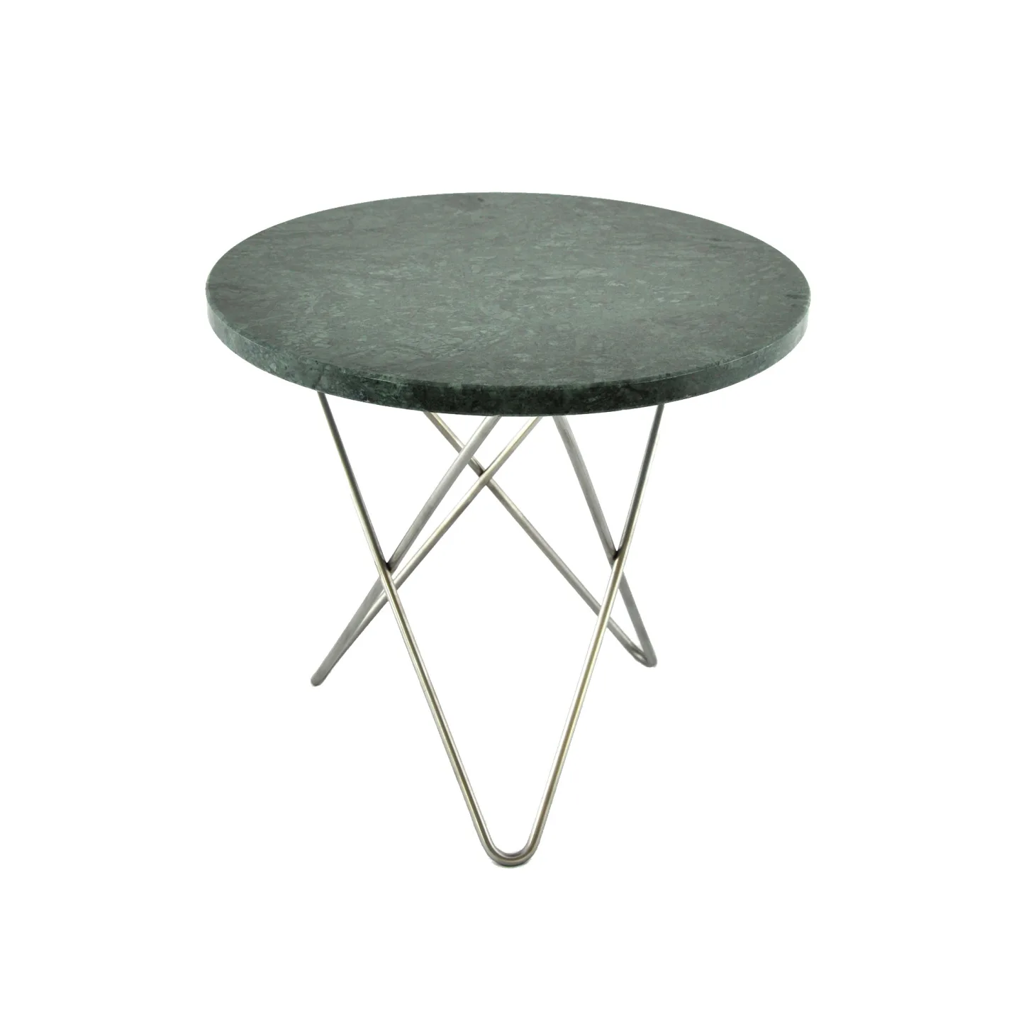 OX Denmarq - Mini O Table, Stainless Steel Frame, Top: Green Marble - Sidobord - Dennis Marquart - Grön - Metall/Sten