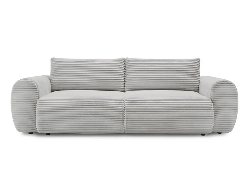 3er Sofa BOBOCHIC LUCIEN Cord-Stoff hellgrau