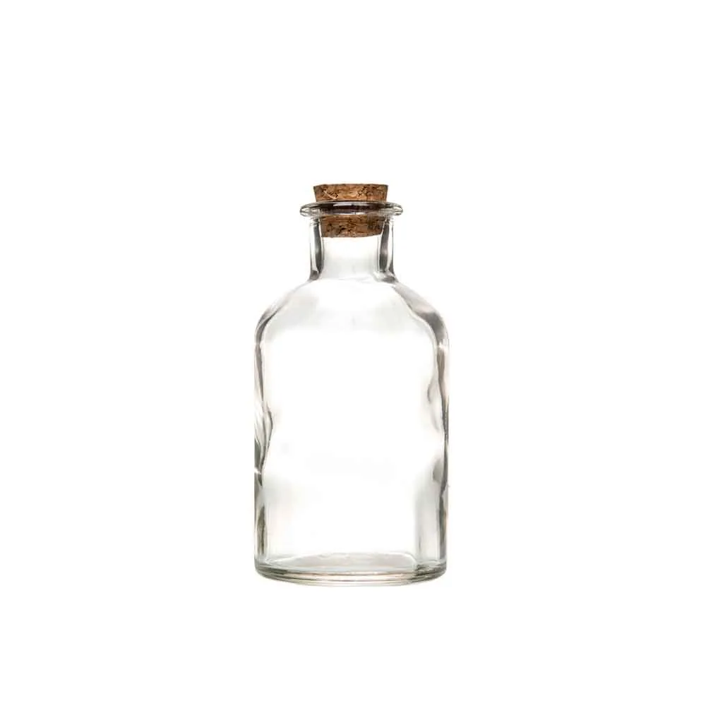 Glasflaska med kork Klar 250 ml