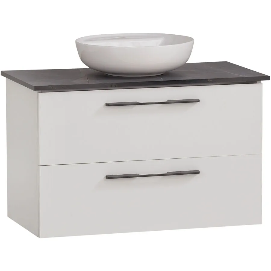 Waschtisch mit Lavabo Maxin weiss matt Holzwerkstoff B 86 T 45 cm H 65.4 cm