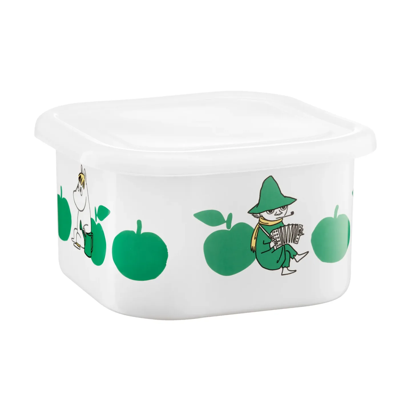 Muurla Mumin Emailldose mit Deckel 1,5 L Joyfull Apples-Rot