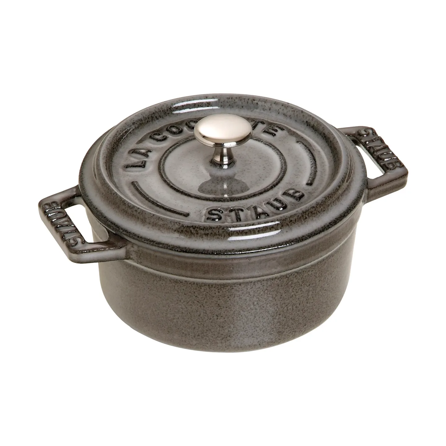 STAUB Staub La Cocotte runder Topf Gusseisen 0,25 L Grafitgrau