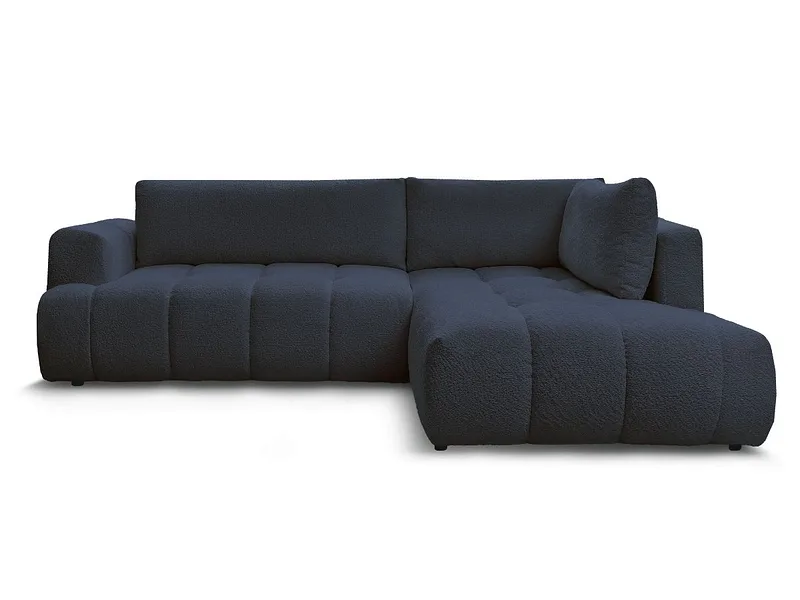 Ecksofa BOBOCHIC FUJI Boucle-Stoff dunkelblau