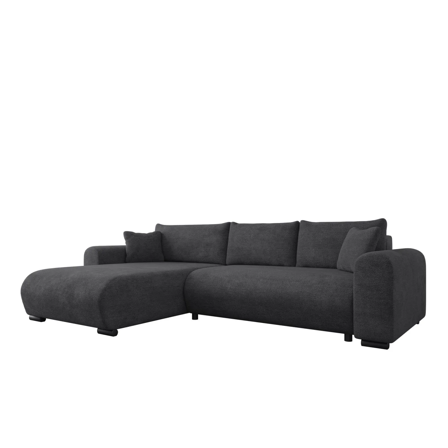 Handda 3-sits Bäddsoffa med divan - svart