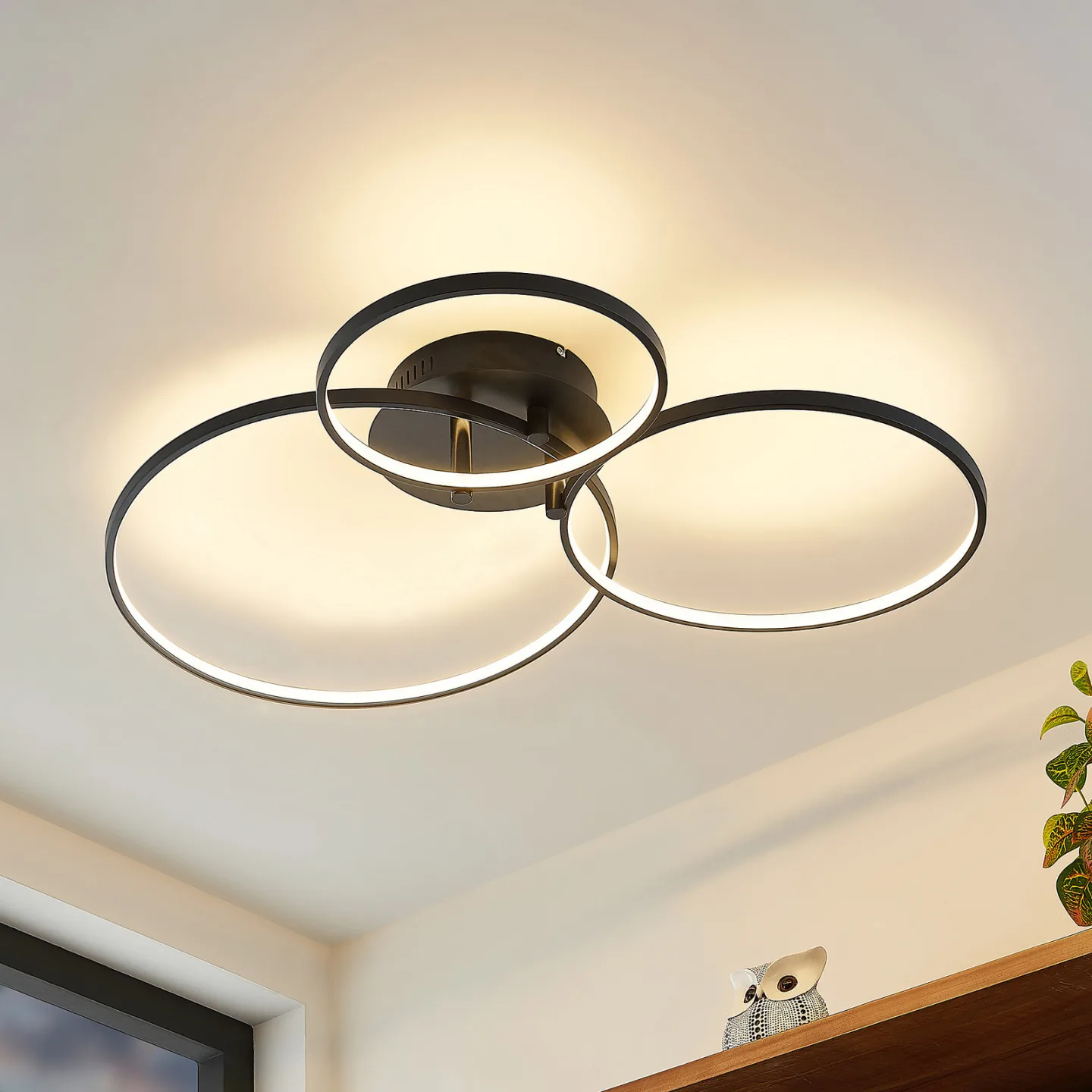 Rayk LED Deckenleuchte Matt Black - Lindby - Wohnzimmer - Modern - Aluminium - Mehrflammig