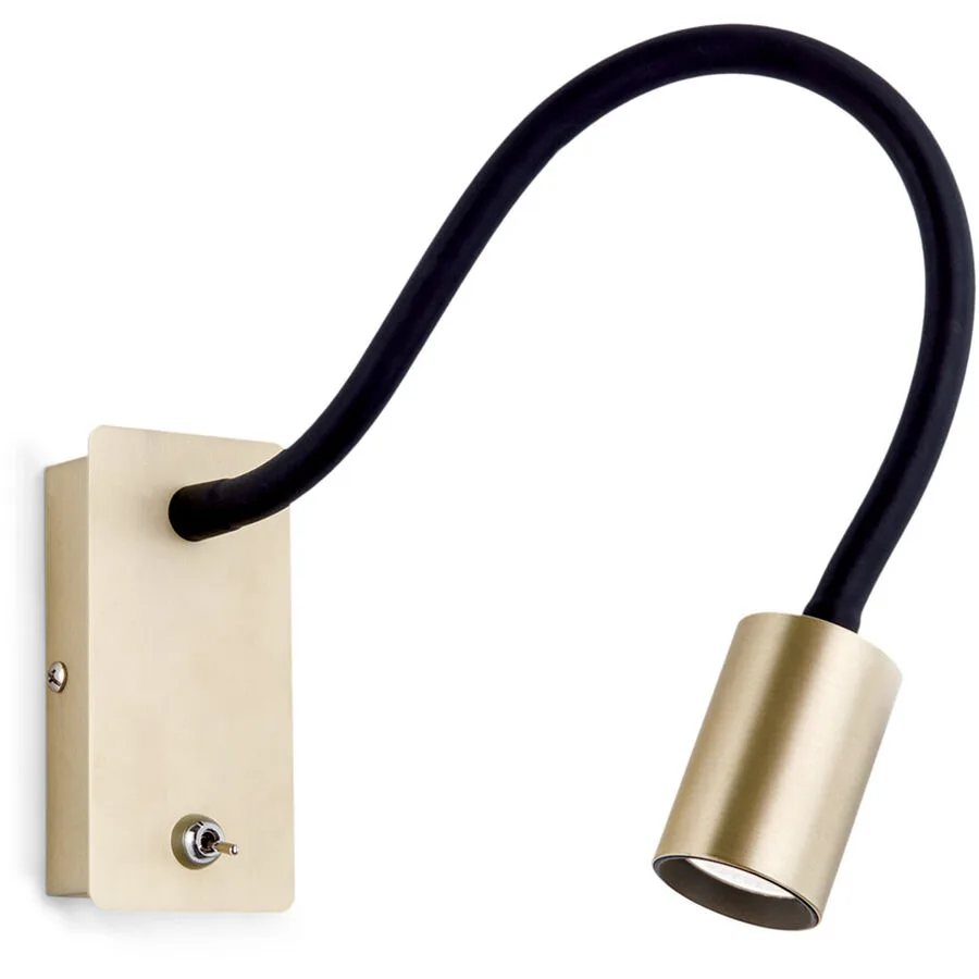 Wandlampe Kurt Stahl 46 cm - Farbe: messing matt - Lichtfarbe: Warmweiss