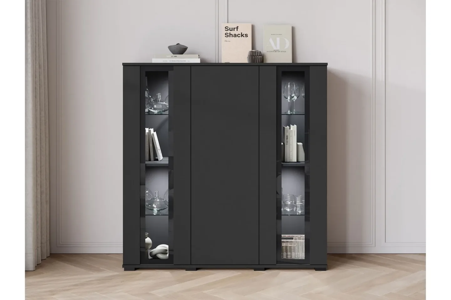Gamal Highboard - Brun/Vit