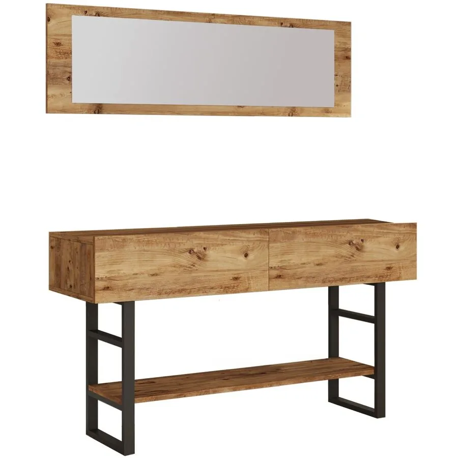Konsole Yemek Kiefer 100% melaminbeschichtete Spanplatte B 139 cm H 75.7 cm