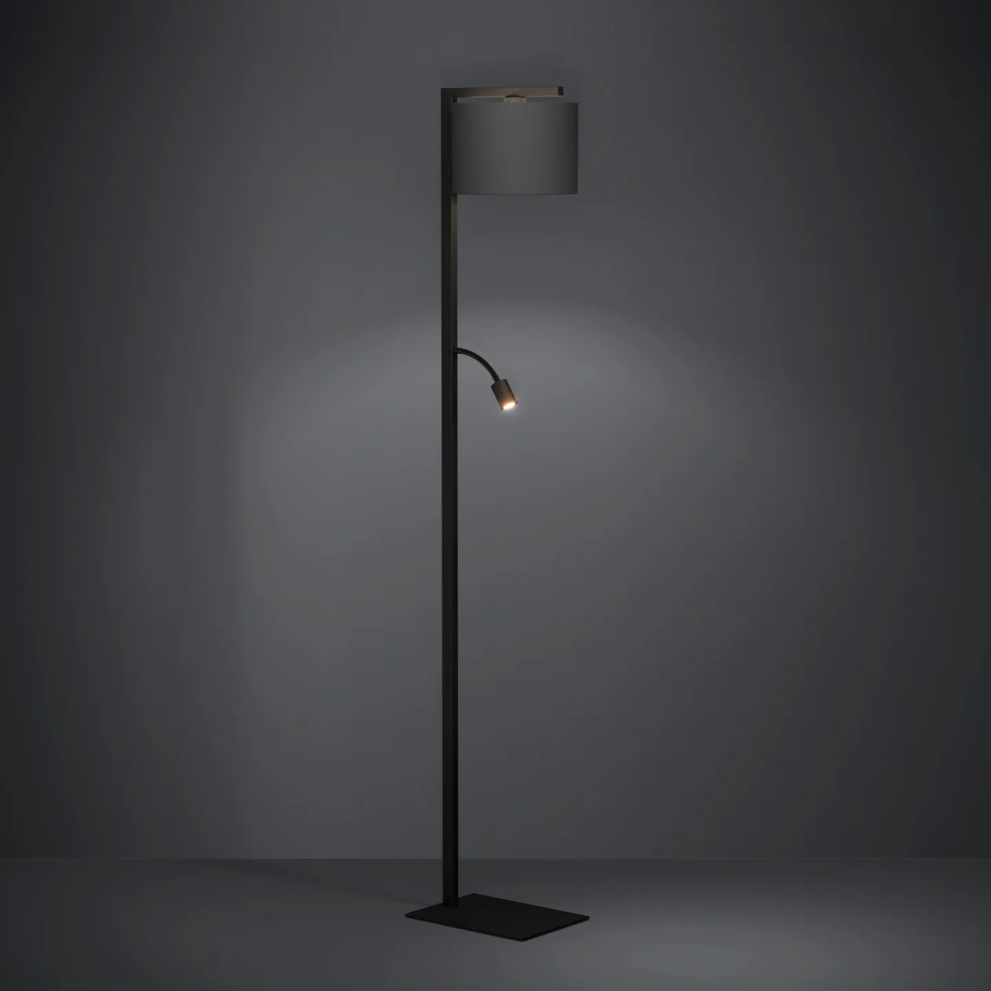 Foligno Stehlampe, schwarz, Leselampe - EGLO Stars Of Light - Wohnzimmer - Modern - Stoff / Textil - Mehrflammig