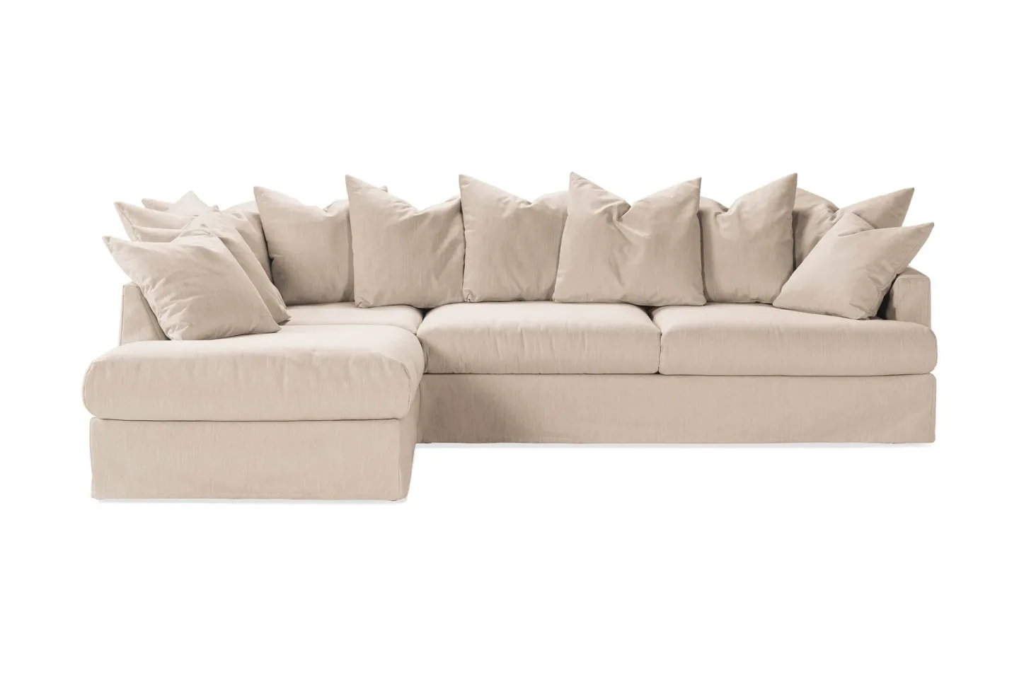 Menard 4-sits Vänstervänd L-formad Djup Schäslongsoffa i Tyg - Beige
