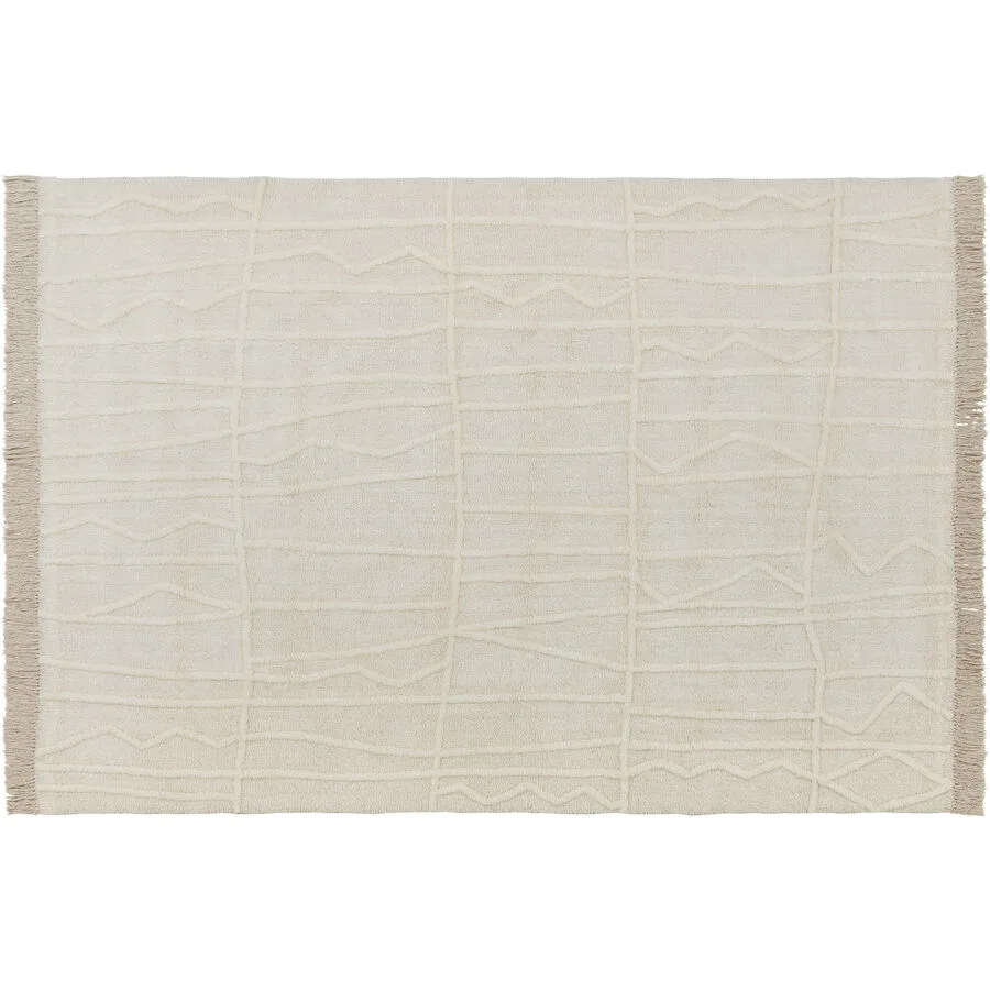 Teppich Amela ivory Einfarbig Wolle 160 x 230 cm