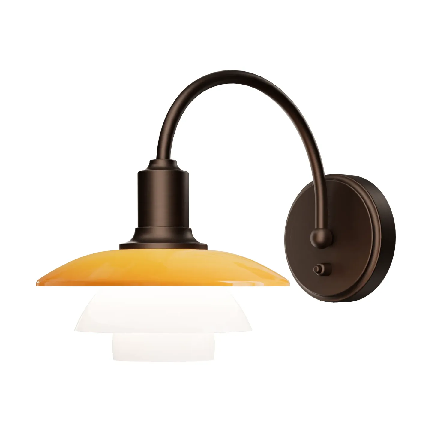Louis Poulsen PH 2/2 Centenary Edition vägglampa Amber-opal white, fast installation